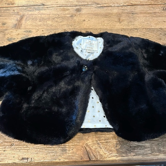 Kate Spade Faux‎ Fur Cape Size 8Y - Picture 1 of 3